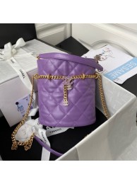 Replica Top Chanel Drawstring Bag & Gold Metal AS3116 purple HY10164Vx24