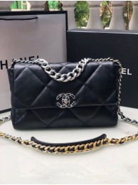 Replica Top CHANEL Lambskin 19 Flap Bag AS1161 black HY2030ll80