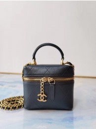 Replica Top Chanel Lambskin Crystal Calfskin & Gold-Tone Metal AS1889 black HY21740ll80