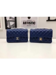 Replica Top Chanel mini Classic Flap Bag Original Sheepskin Leather A1116 Blue HY26954Vx24