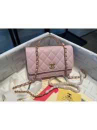 Replica Top Chanel mini Shoulder Bag Grained Calfskin&Gold-Tone Metal AP2804 pink HY5419Vx24