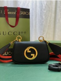 Replica Top Gucci Blondie Original leahter shoulder bag 698643 black HY24792Cq58