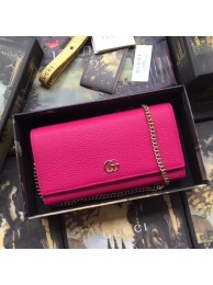 Replica Top Gucci GG Marmont leather chain wallet 546585 rose HY7609Vx24