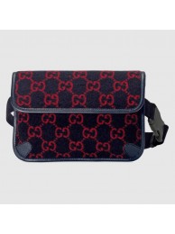 Replica Top Gucci GG wool waist bag 598181 dark blue HY935ll80