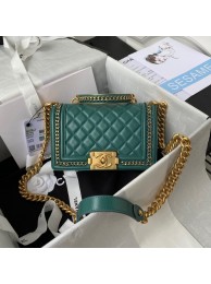 SMALL BOY CHANEL HANDBAG Gold-Tone Metal A67085 GREEN HY3866mm78