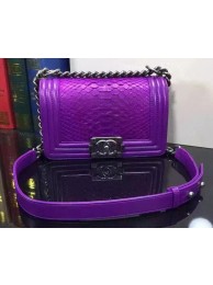 Top Boy Chanel Flap Shoulder Bag Snake Leather A67085 Purple HY16541eo14