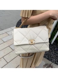 Top Chanel 19 flap bag AS1161 white HY12071yq38