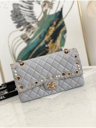 Top chanel classic handbag Lambskin& gold Metal AS1112 gray HY23386yq38