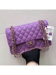 Top CHANEL Classic Handbag Lambskin purple 1112 & gold-Tone Metal HY15721yq38