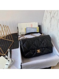 Top Chanel flap bag Calfskin & Gold-Tone Metal AS2231 black HY8822lE56