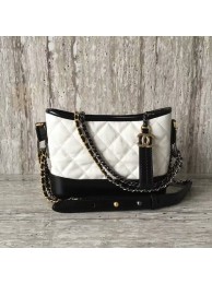 Top Chanel Gabrielly Calf Leather Shoulder Bag 93823 Black&White HY17947lE56
