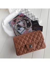 Top Chanel mini Classic Flap Bag Brown Original Sheepskin Leather A1116 Silver HY9971eo14