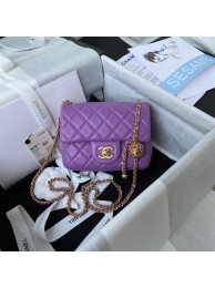 Top Chanel MINI Flap Bag Original Sheepskin Leather AS1786 purple HY22746eo14