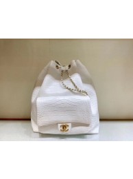 Top Chanel Original Leather Backpack AS0800 White HY21597lE56