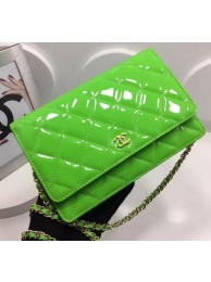 Top Chanel WOC mini Flap Bag Patent Leather A33814P Green HY2252lE56