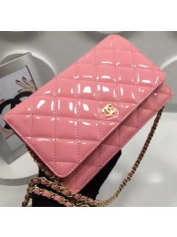 Top Chanel WOC mini Flap Bag Patent Leather A33814P Pink HY17911yq38