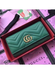 Top Gucci GG Marmont Continental Wallet 443436 Green HY19736yq38