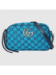 Top Gucci GG Marmont Multicolor small shoulder bag 447632 blue HY4077lE56