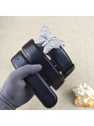 Top Gucci leather belt with butterfly 499553 black silver Buckle HY17636eo14