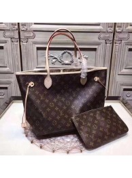Top Louis Vuitton Original Monogram Canvas NEVERFULL 40156 Apricot HY9151yq38