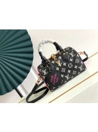 Top Louis Vuitton SPEEDY BANDOULIERE 20 M46088 Black & White & Pink HY6267lE56